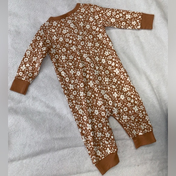 5 for $10 Modern Moments Like New Rust & White Floral Print Bodysuit 3-6M - Picture 5 of 5